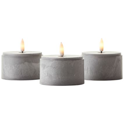 Brilliant - Lot de 3 bougies LED BOUGIE LED/2xAA IP44 gris/blanc