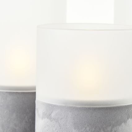 Brilliant - Lot de 3 bougies LED BOUGIE LED/2xAA IP44 gris/blanc