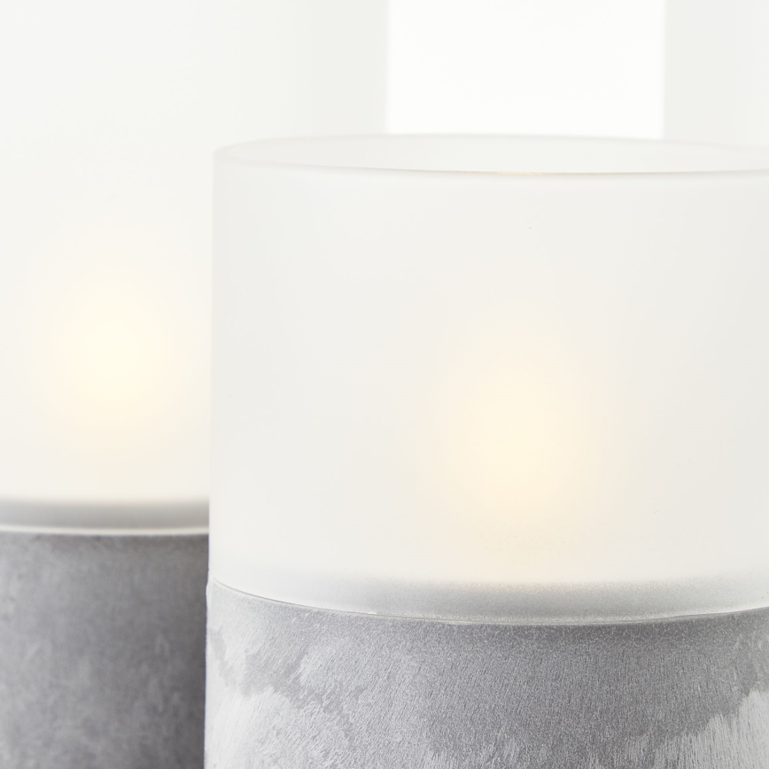 Brilliant - Lot de 3 bougies LED BOUGIE LED/2xAA IP44 gris/blanc
