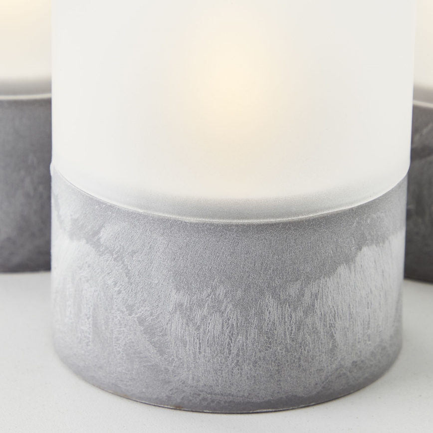 Brilliant - Lot de 3 bougies LED BOUGIE LED/2xAA IP44 gris/blanc