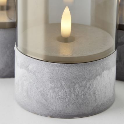 Brilliant - Lot de 3 bougies LED BOUGIE LED/2xAA IP44 gris/fumé