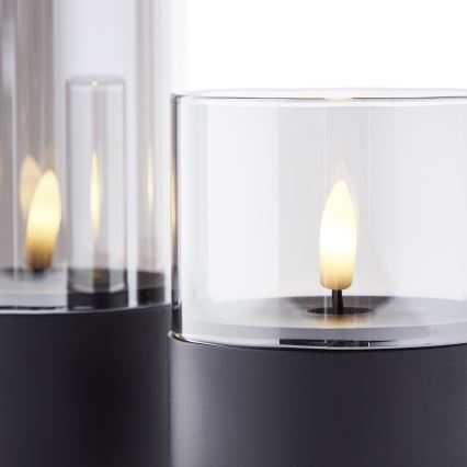 Brilliant - Lot de 3 bougies LED BOUGIE LED/2xAA IP44 noir/fumé