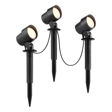 Brilliant - Lot de 3 lampes d'extérieur KAMARA LED/8,5W/230V IP44 noires