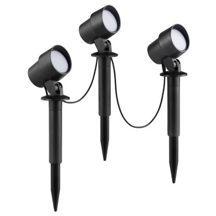 Brilliant - Lot de 3 lampes d'extérieur KAMARA LED/8,5W/230V IP44 noires