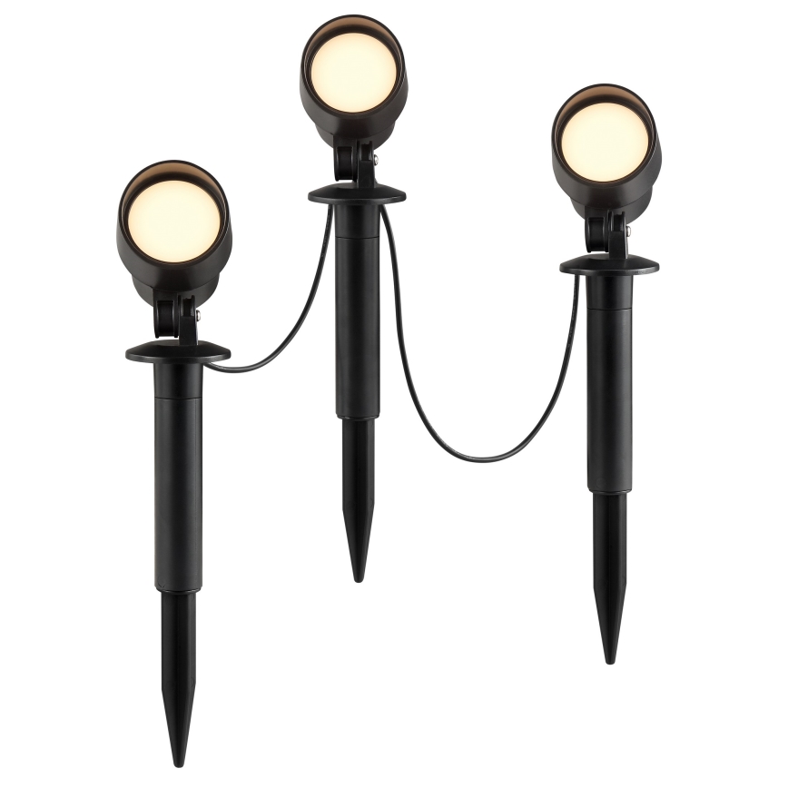 Brilliant - Lot de 3 lampes d'extérieur KAMARA LED/8,5W/230V IP44 noires