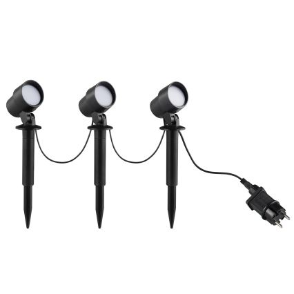 Brilliant - Lot de 3 lampes d'extérieur KAMARA LED/8,5W/230V IP44 noires