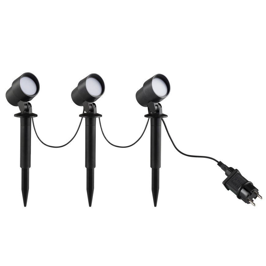 Brilliant - Lot de 3 lampes d'extérieur KAMARA LED/8,5W/230V IP44 noires