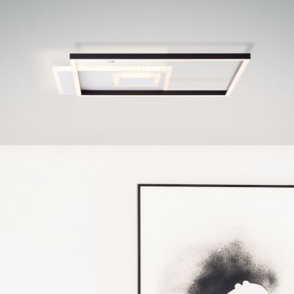 Brilliant - Plafonnier à intensité variable IORGO LED/40W/230V 3000K 43,5x43,5 cm blanc/noir