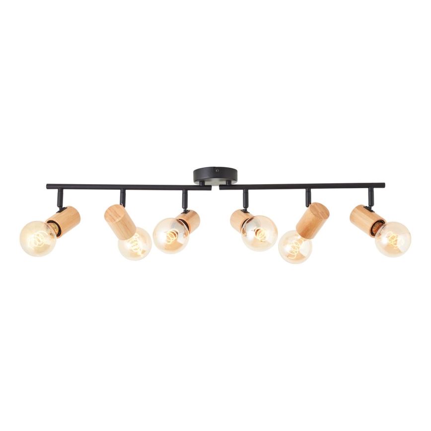 Brilliant - Luminaire à spots KERRY 6xE27/40W/230V noir/bambou