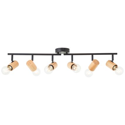 Brilliant - Luminaire à spots KERRY 6xE27/40W/230V noir/bambou