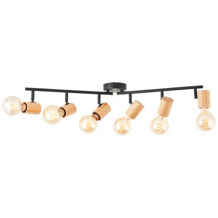 Brilliant - Luminaire à spots KERRY 6xE27/40W/230V noir/bambou