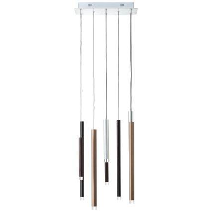 Brilliant - LED Lustre dimmable suspendu sur câble CEMBALO LED/32W/230V chrome mat/noir/marron