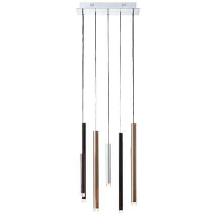 Brilliant - LED Lustre dimmable suspendu sur câble CEMBALO LED/32W/230V chrome mat/noir/marron