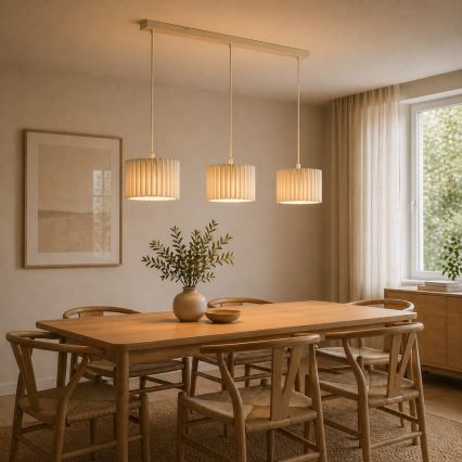 Brilliant - Lustre sur câble VELIN 3xE27/20W/230V crème