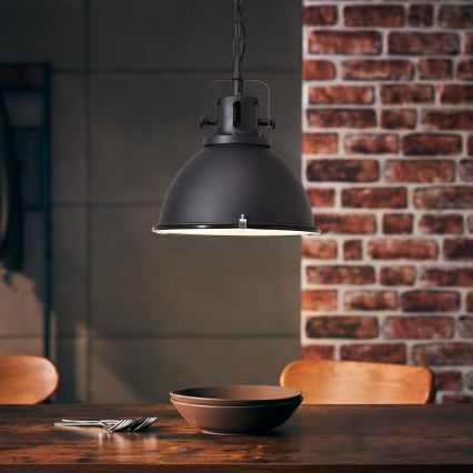 Brilliant - Lustre suspendu à chaîne JESPER GLAS 1xE27/60W/230V noir