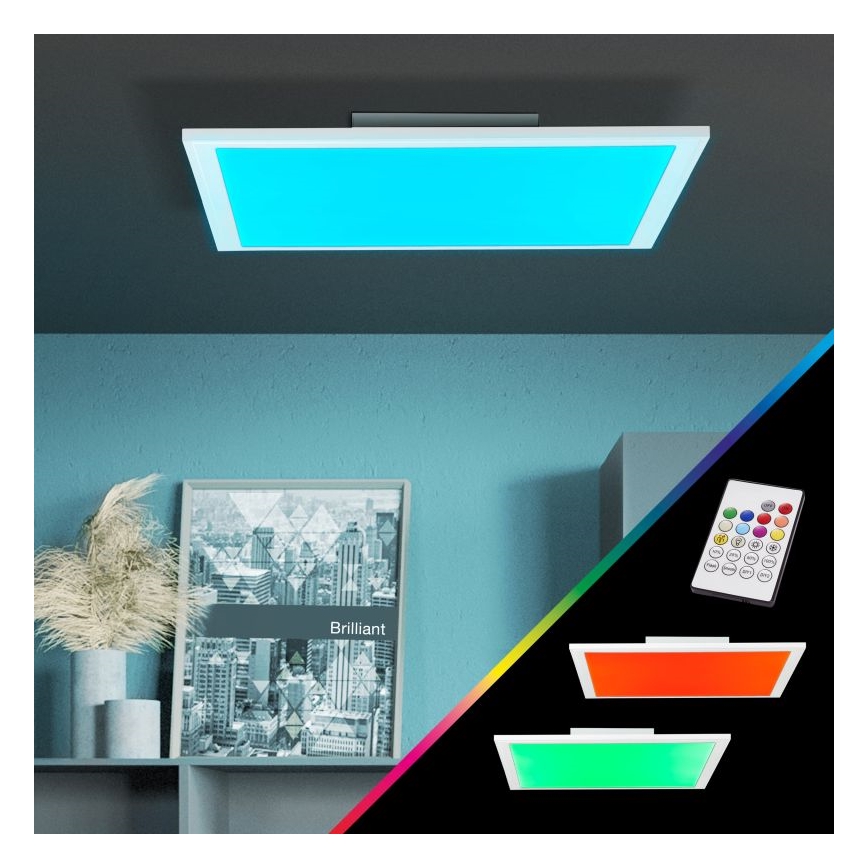 Brilliant - Plafonier RGBW à intensité variable ABIE LED/24W/230V 2700-6500K + télécommande