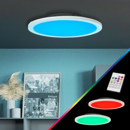 Brilliant - Plafonier RGBW à intensité variable ABIE LED/24W/230V 2700-6500K + télécommande