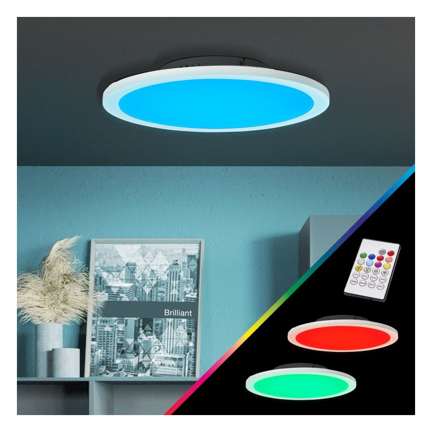 Brilliant - Plafonier RGBW à intensité variable ABIE LED/24W/230V 2700-6500K + télécommande