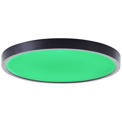 Brilliant - Plafonier RGBW à intensité variable LOTTI LED/16W/230V 3000K d. 30 cm noir Wi-Fi Tuya + Télécommande