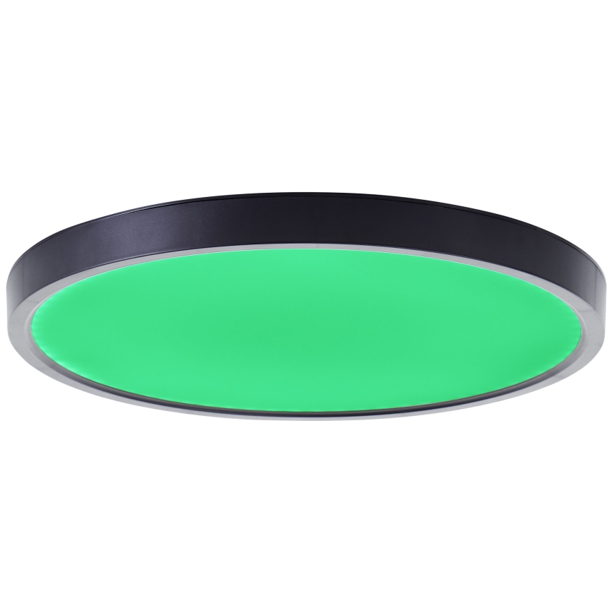 Brilliant - Plafonier RGBW à intensité variable LOTTI LED/16W/230V 3000K d. 30 cm noir Wi-Fi Tuya + Télécommande