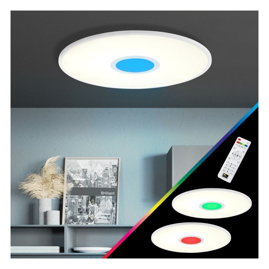 Brilliant - Plafonier RGBW à intensité variable ODELLA LED/24W/230V 2700-6500K + télécommande