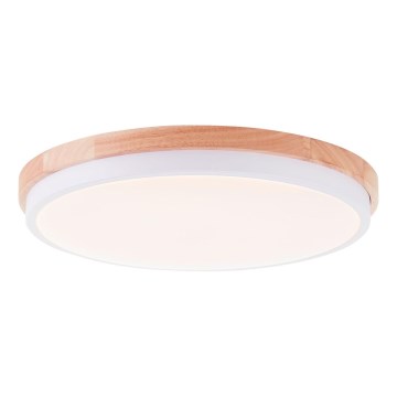 Brilliant - Plafonnier à intensité variable BAARLO LED/24W/230V d. 35 cm blanc/figuier caoutchouc - FSC certifié