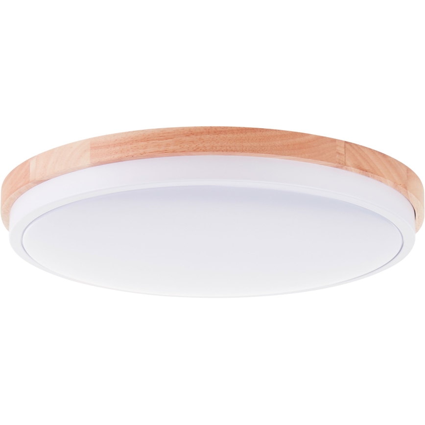 Brilliant - Plafonnier à intensité variable BAARLO LED/24W/230V d. 35 cm blanc/figuier caoutchouc - FSC certifié