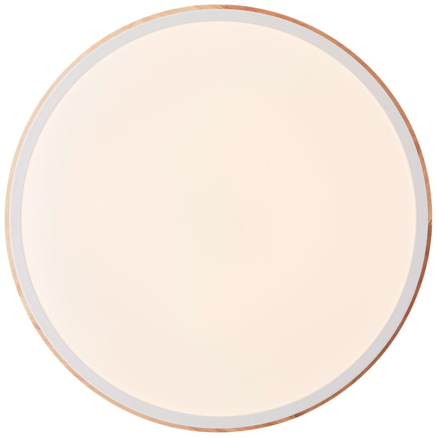 Brilliant - Plafonnier à intensité variable BAARLO LED/24W/230V d. 35 cm blanc/figuier caoutchouc - FSC certifié