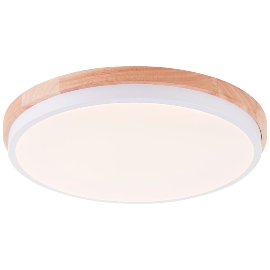 Brilliant - Plafonnier à intensité variable BAARLO LED/24W/230V d. 35 cm blanc/figuier caoutchouc - FSC certifié