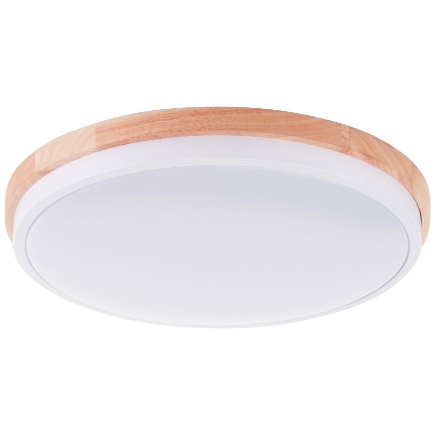 Brilliant - Plafonnier à intensité variable BAARLO LED/24W/230V d. 35 cm blanc/figuier caoutchouc - FSC certifié