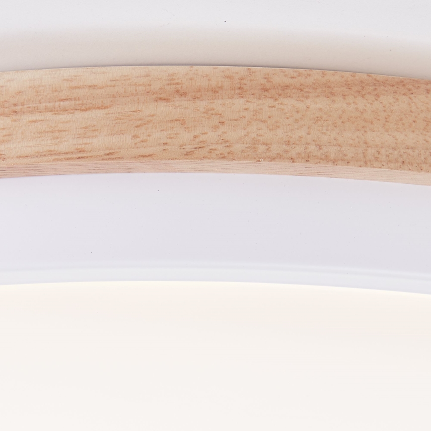 Brilliant - Plafonnier à intensité variable BAARLO LED/24W/230V d. 35 cm blanc/figuier caoutchouc - FSC certifié