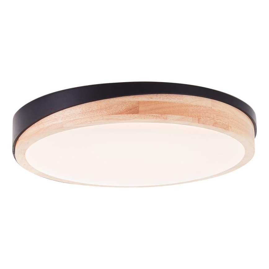 Brilliant - Plafonnier à intensité variable BAARLO LED/24W/230V d. 35 cm noir/figuier caoutchouc
