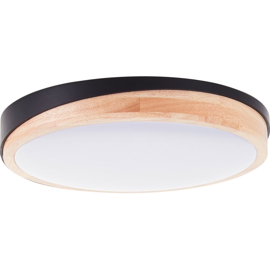 Brilliant - Plafonnier à intensité variable BAARLO LED/24W/230V d. 35 cm noir/figuier caoutchouc - FSC certifié