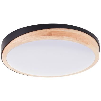 Brilliant - Plafonnier à intensité variable BAARLO LED/24W/230V d. 35 cm noir/figuier caoutchouc - FSC certifié
