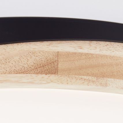 Brilliant - Plafonnier à intensité variable BAARLO LED/24W/230V d. 35 cm noir/figuier caoutchouc - FSC certifié