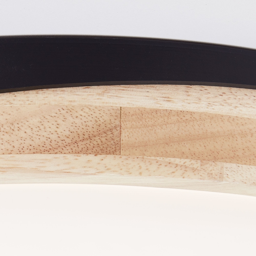 Brilliant - Plafonnier à intensité variable BAARLO LED/24W/230V d. 35 cm noir/figuier caoutchouc - FSC certifié