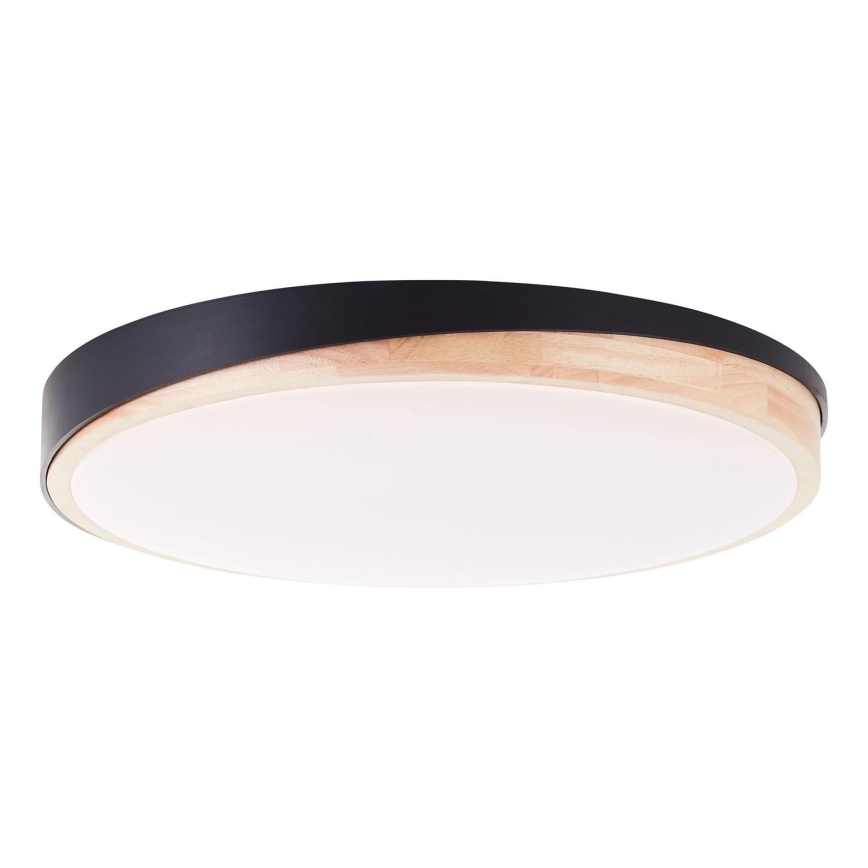 Brilliant - Plafonnier à intensité variable BAARLO LED/36W/230V 3000-6500K d. 50 cm noir/figuier caoutchouc + Télécommande