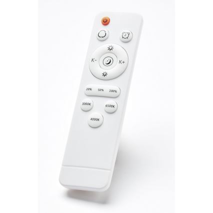 Brilliant - Plafonnier à intensité variable BAARLO LED/36W/230V 3000-6500K d. 50 cm blanc/figuier caoutchouc + télécommande - FSC certifié