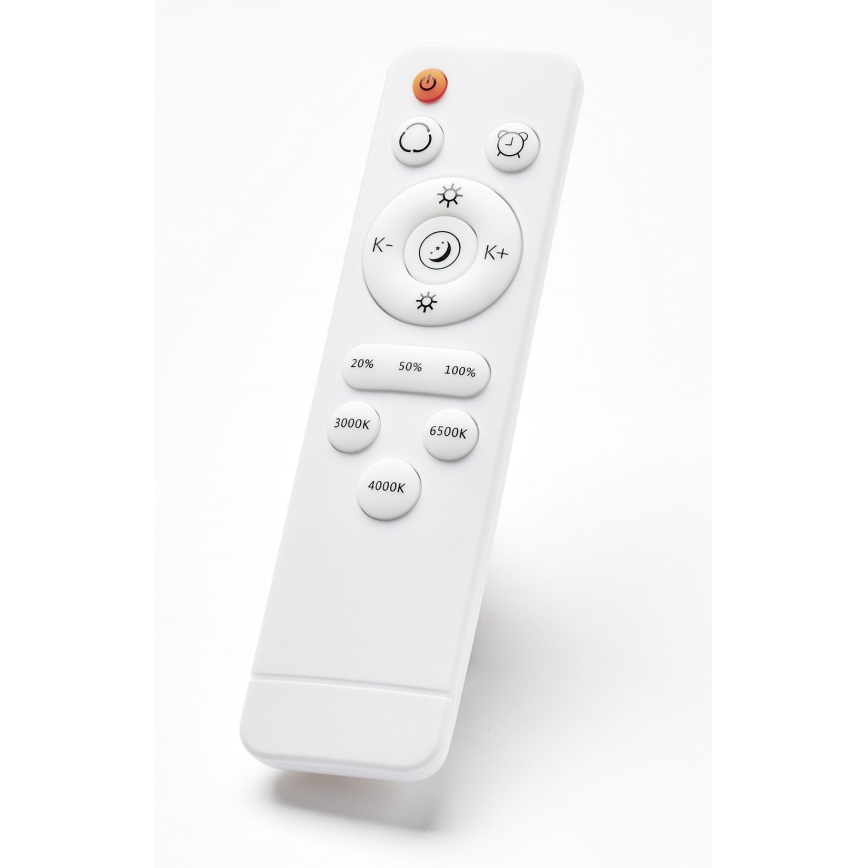 Brilliant - Plafonnier à intensité variable BAARLO LED/36W/230V 3000-6500K d. 50 cm blanc/figuier caoutchouc + télécommande - FSC certifié