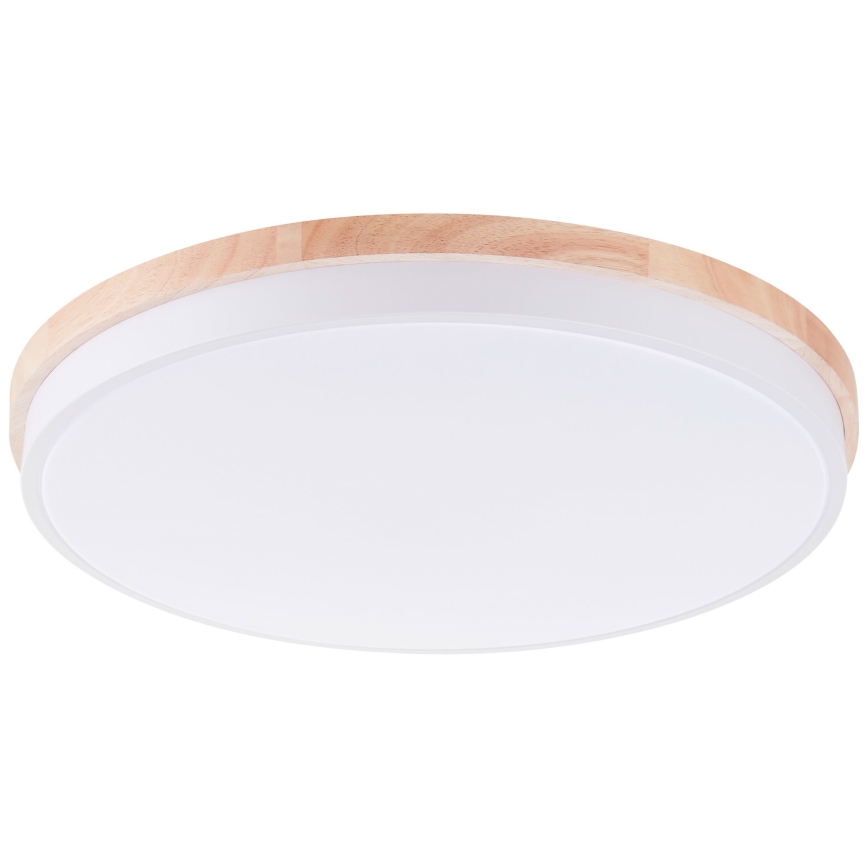 Brilliant - Plafonnier à intensité variable BAARLO LED/36W/230V 3000-6500K d. 50 cm blanc/figuier caoutchouc + Télécommande