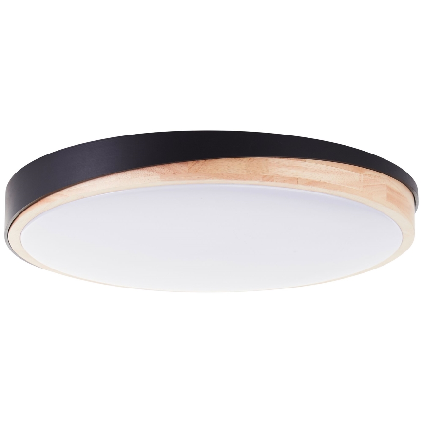 Brilliant - Plafonnier à intensité variable BAARLO LED/36W/230V 3000-6500K d. 50 cm noir/figuier caoutchouc + télécommande - FSC certifié