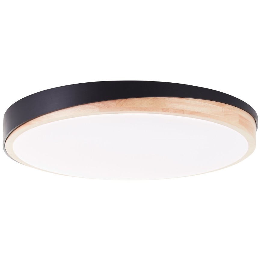 Brilliant - Plafonnier à intensité variable BAARLO LED/36W/230V 3000-6500K d. 50 cm noir/figuier caoutchouc + télécommande - FSC certifié