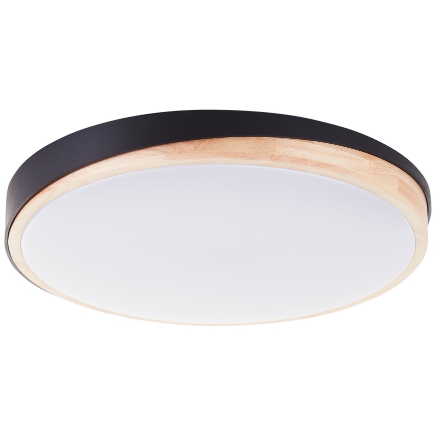 Brilliant - Plafonnier à intensité variable BAARLO LED/36W/230V 3000-6500K d. 50 cm noir/figuier caoutchouc + télécommande - FSC certifié