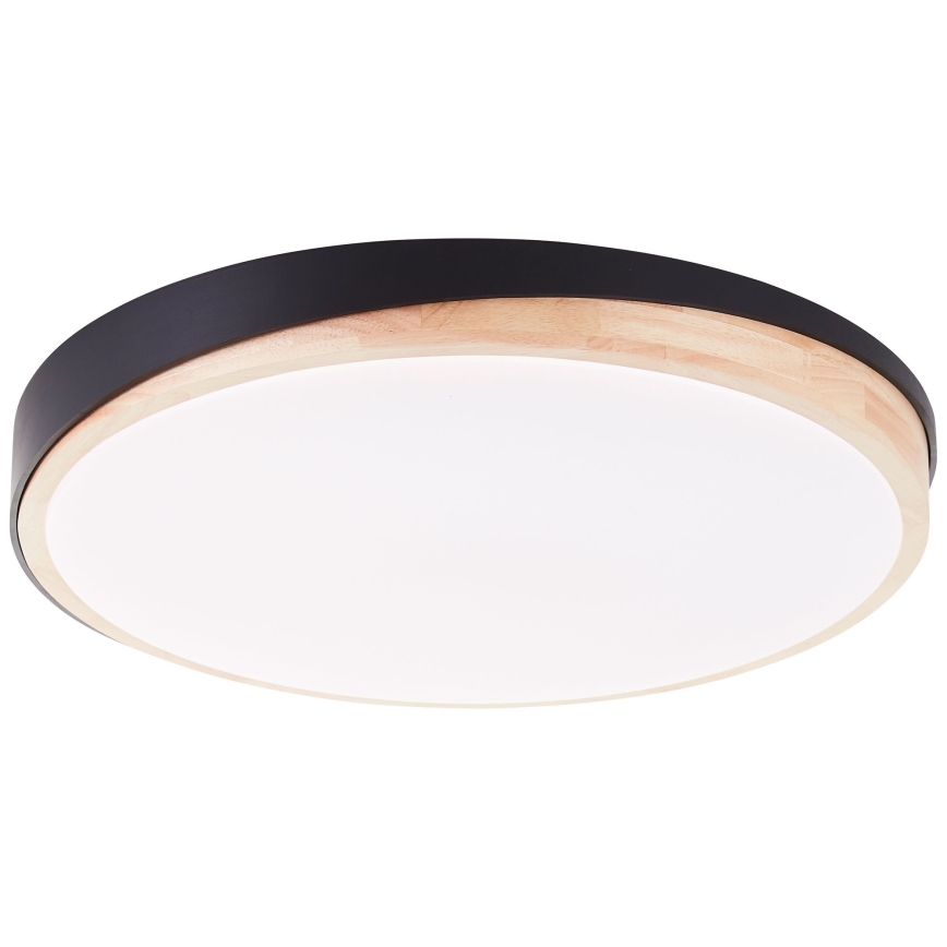 Brilliant - Plafonnier à intensité variable BAARLO LED/36W/230V 3000-6500K d. 50 cm noir/figuier caoutchouc + télécommande - FSC certifié