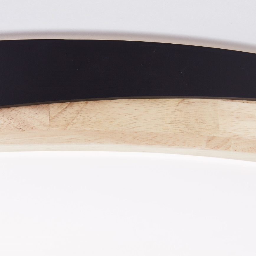 Brilliant - Plafonnier à intensité variable BAARLO LED/36W/230V 3000-6500K d. 50 cm noir/figuier caoutchouc + Télécommande