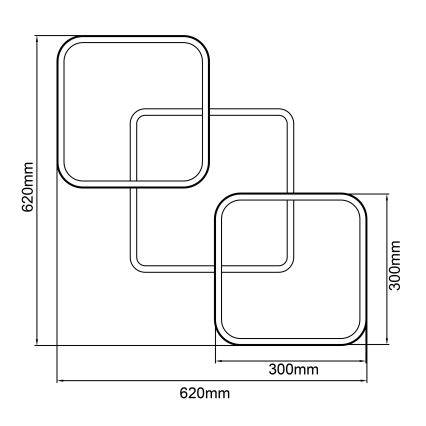 Brilliant - Plafonnier à intensité variable DENNET LED/40W/230V 3000K 62x62 cm