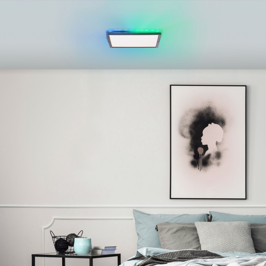 Brilliant - Plafonier RGBW à intensité variable SALTERY LED/20W/230V 3000-6500 + Télécommande