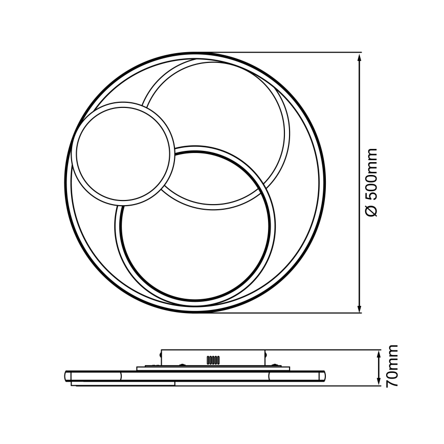 Brilliant - Plafonnier à intensité variable RUNDA LED/50W/230V 3000-6500K blanc + Télécommande
