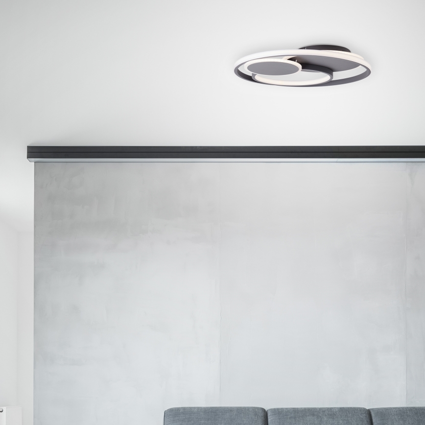 Brilliant - Plafonnier à intensité variable RUNDA LED/50W/230V 3000-6500K noir + Télécommande