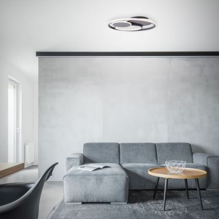 Brilliant - Plafonnier à intensité variable RUNDA LED/50W/230V 3000-6500K noir + Télécommande